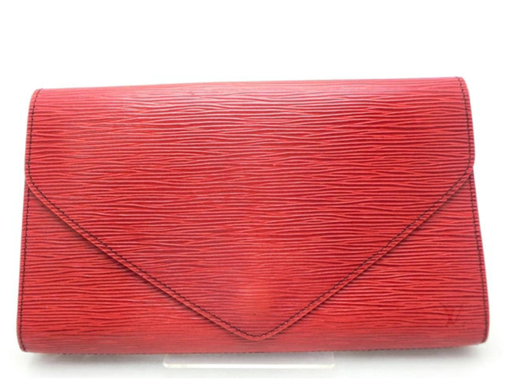 LOUIS VUITTON Clutch Bag Art Deco Epi Castilian Red
